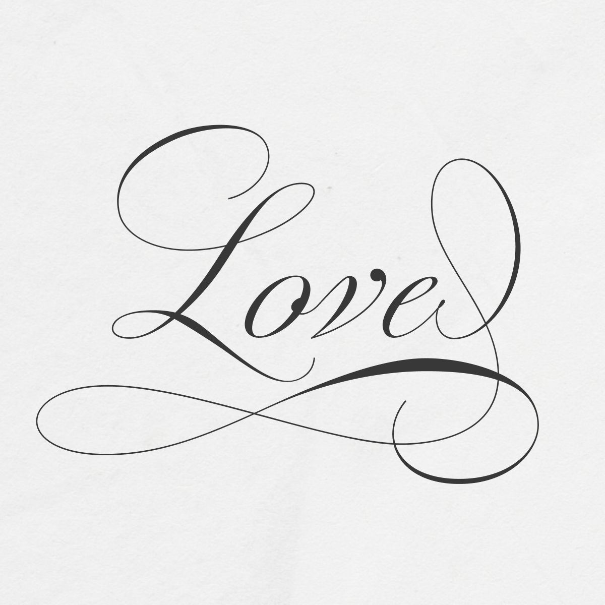 «Love» in Beyond Perfection Font– Romantic Calligraphy