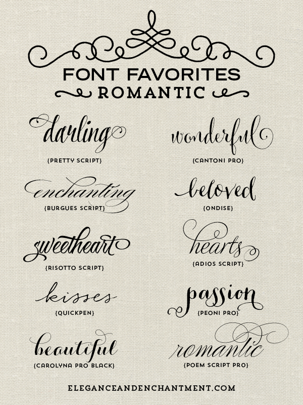 Font Favorites — Romantic