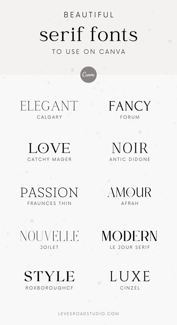 Best Serif Fonts on Canva — Modern Wedding Fonts and Calligraphy — Font Combo Co