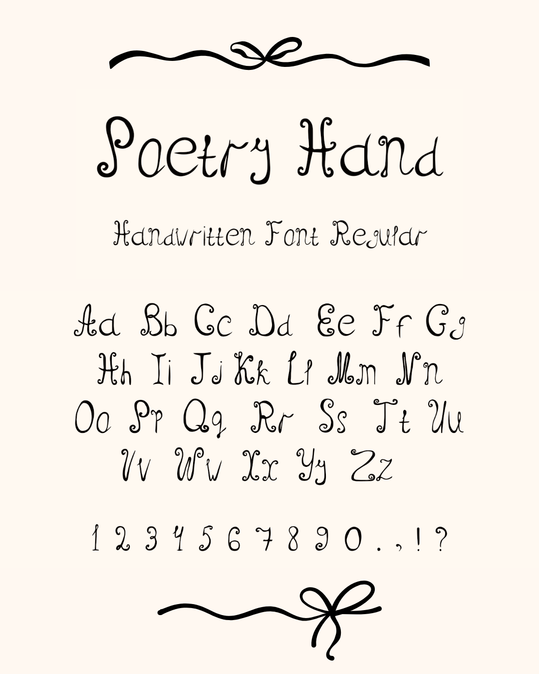 Poetry Hand Fonts Handwriting for Aesthetic Writing