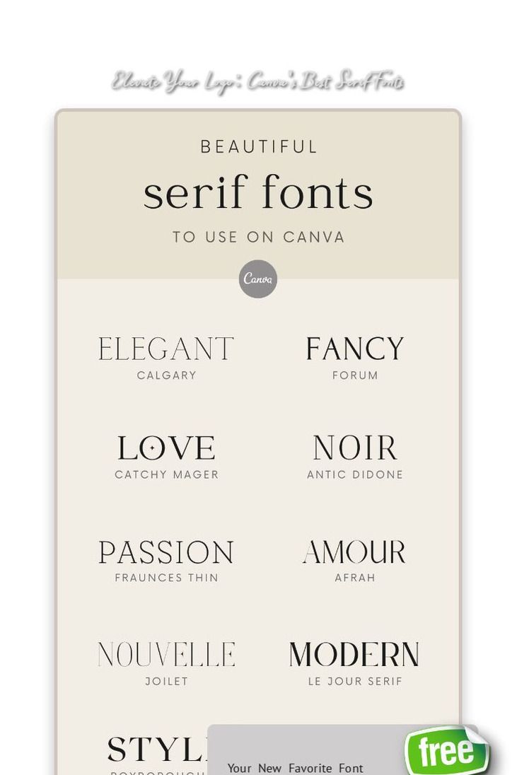 Elevate Your Logo: Canva’s Best Serif Fonts