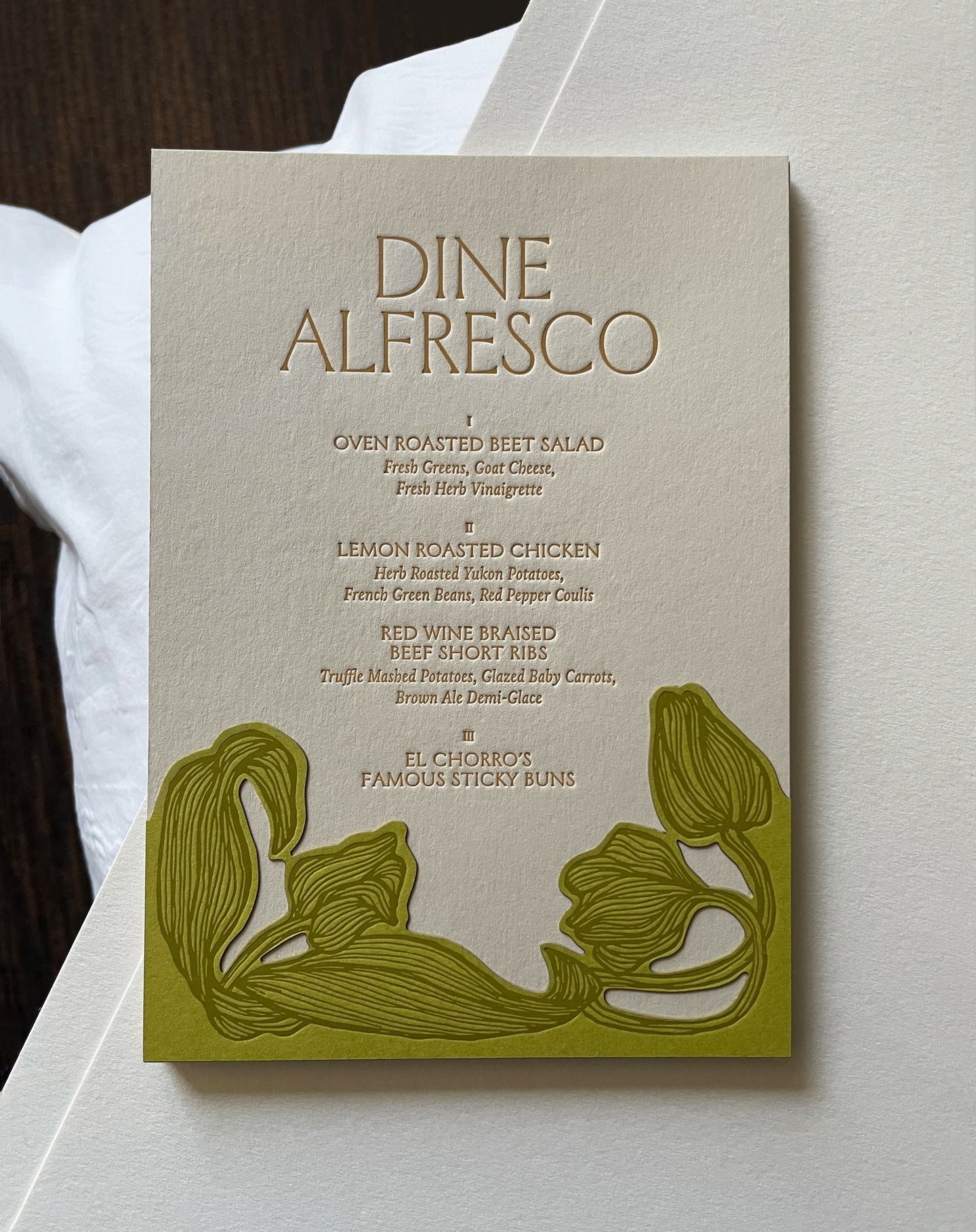 Camellia & Co — Dinner Menu