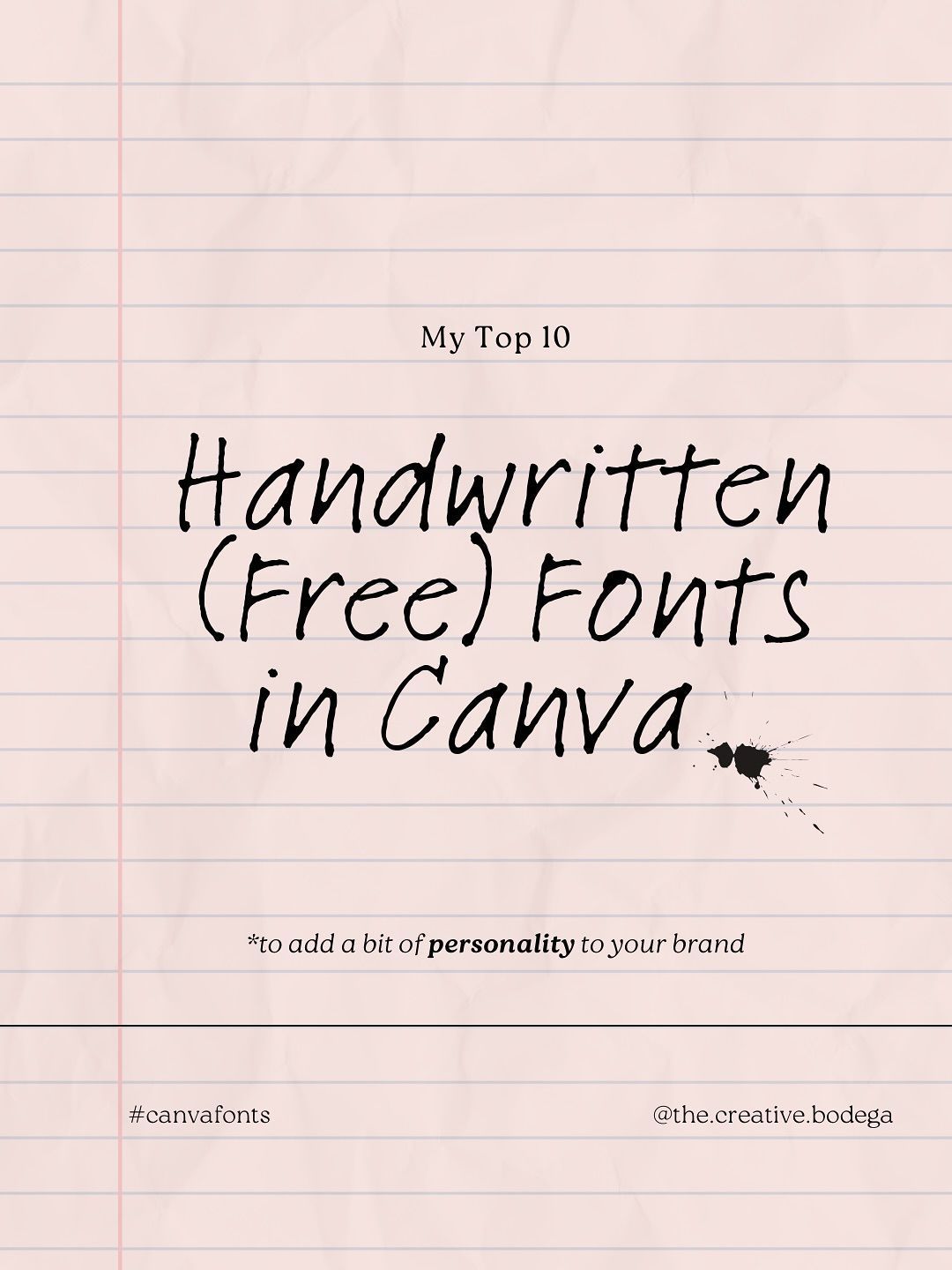 2025 FREE Canva Handwritten Fonts for Cute Designs