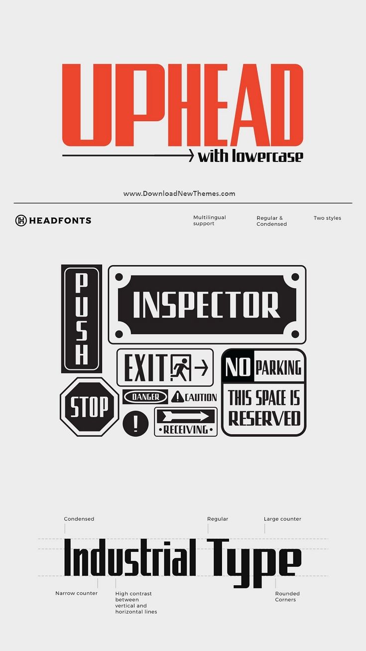 Uphead — Industrial Font