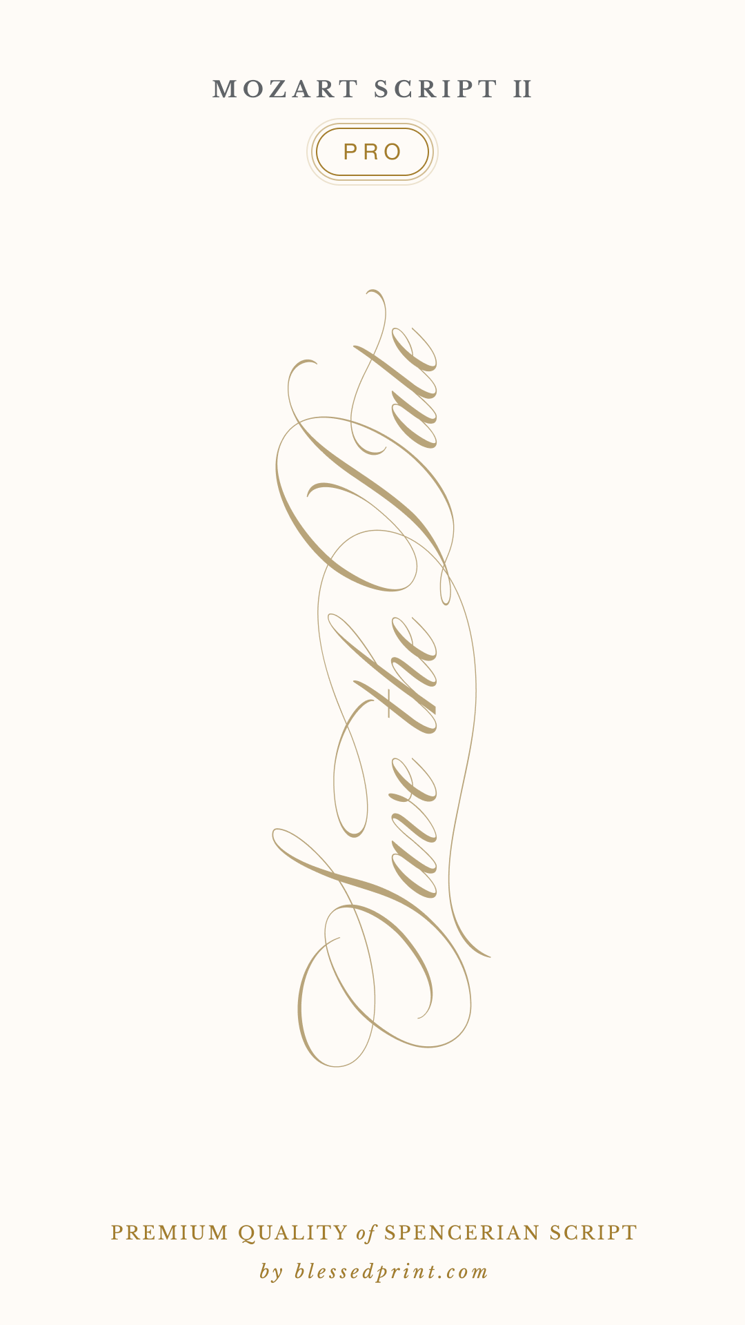 Save the Date Calligraphy Example in Mozart Script II Pro