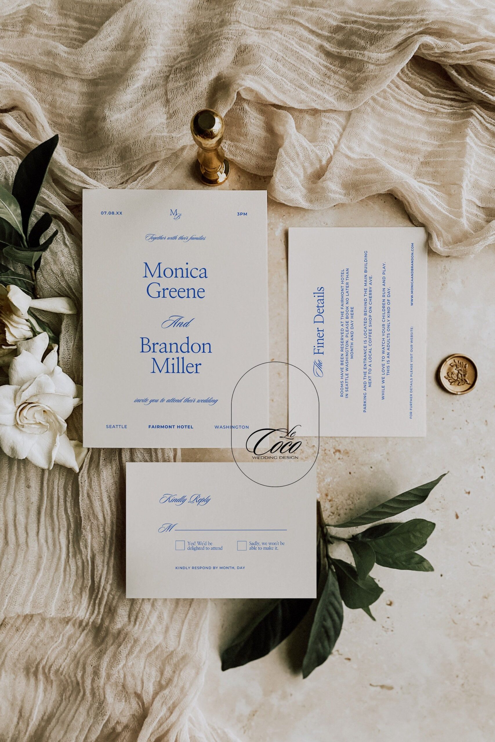 Dusty Blue Wedding Invitation Suite Template, Modern Retro Dusty Blue Wedding Invitation, Modern Luxe Wedding Invitation, Classic Wedding