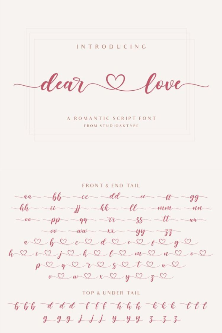 dear love | a romantic script font