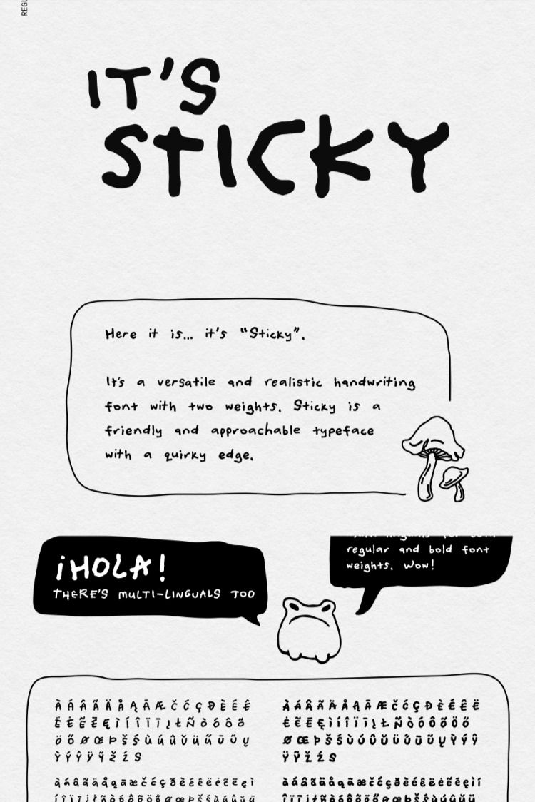 Sticky, the Messy Handwriting Font