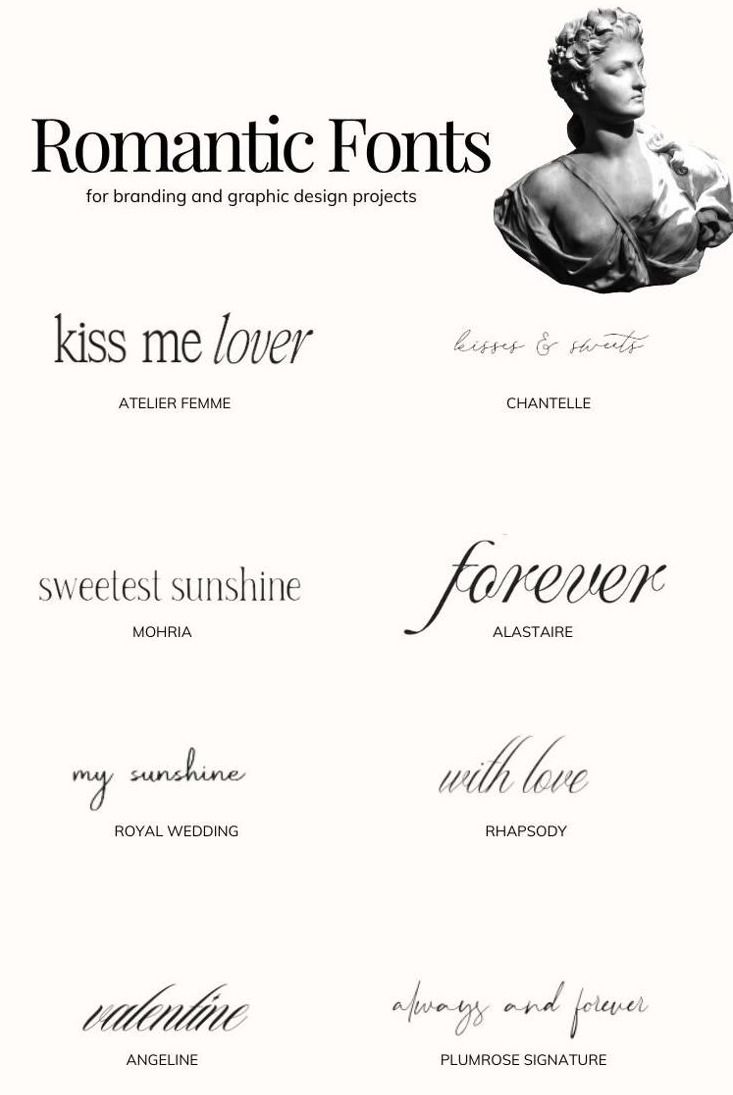 Romantic Fonts for Design and Branding in 2023