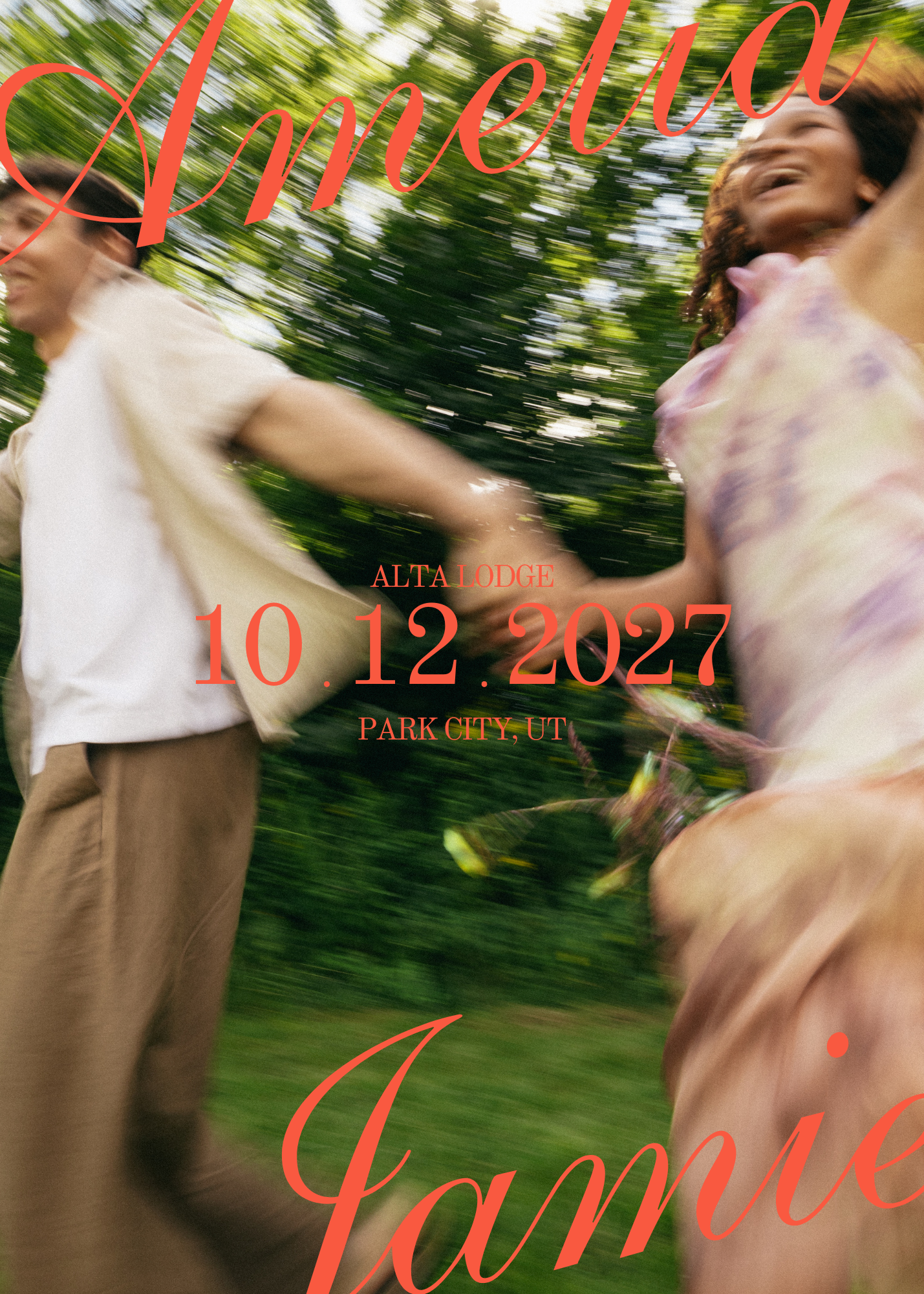 Bold, Colorful Save the Date Card