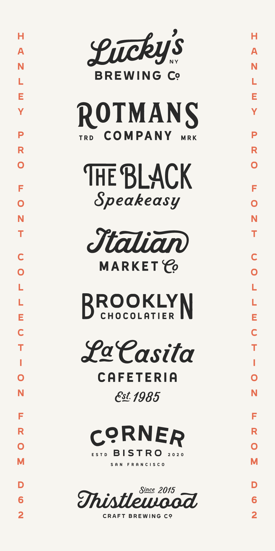 Hanley Pro Font Collection Modern Vintage Fonts