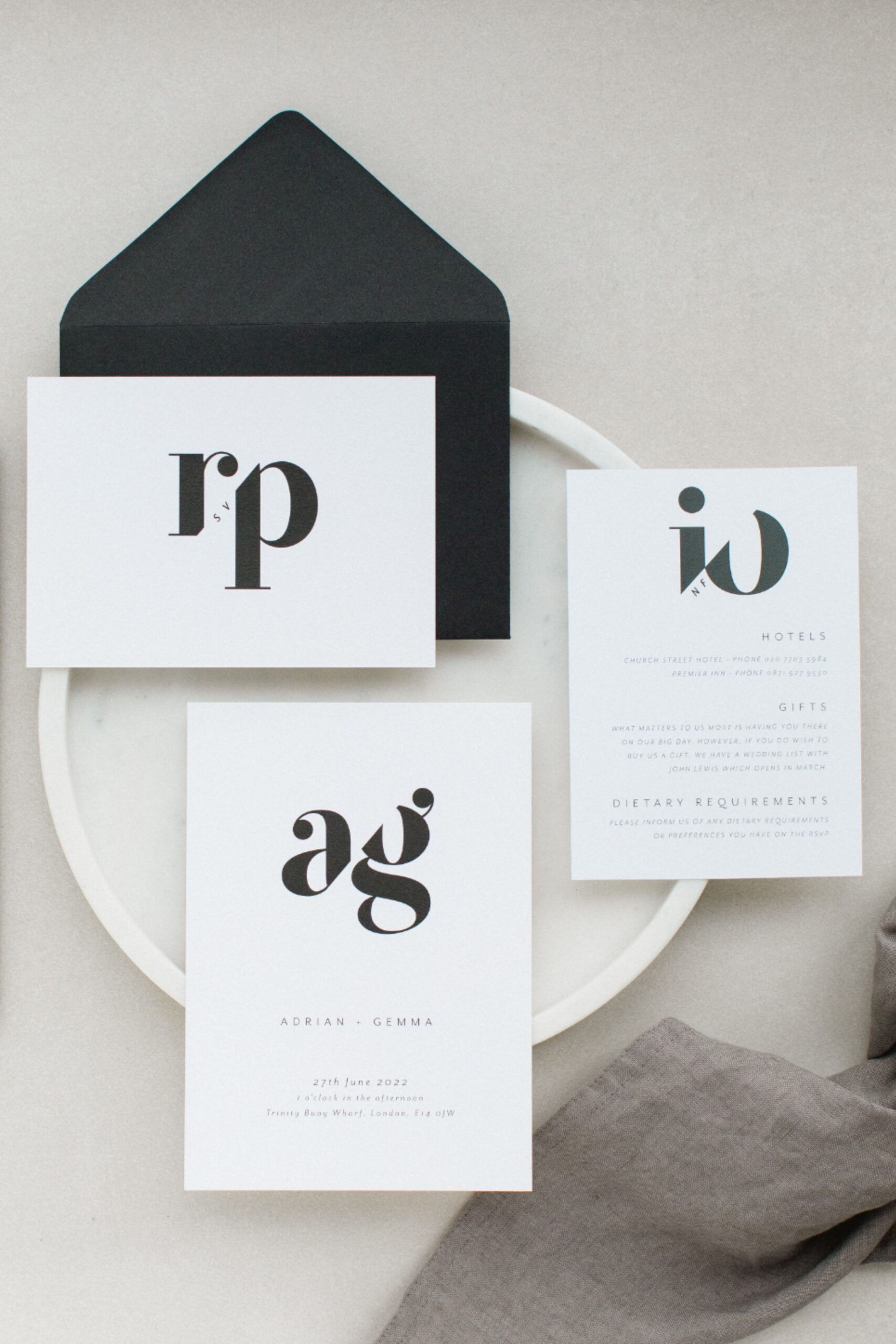 Monochrome Bold Wedding Invitations
