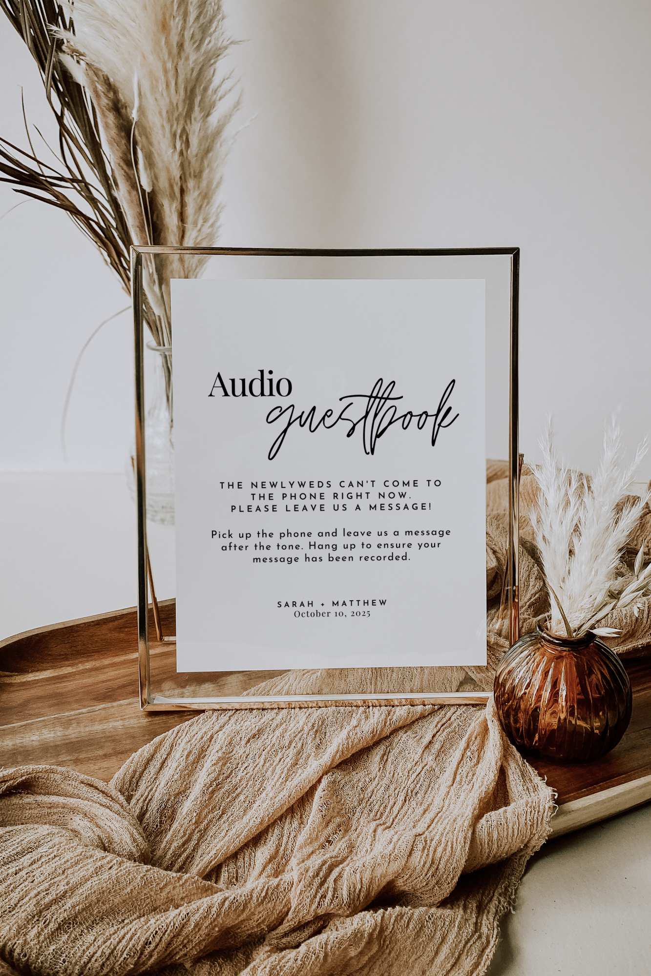 Audio Guest Book Sign, Wedding Voicemail Guestbook Sign, Telephone Guestbook Printable