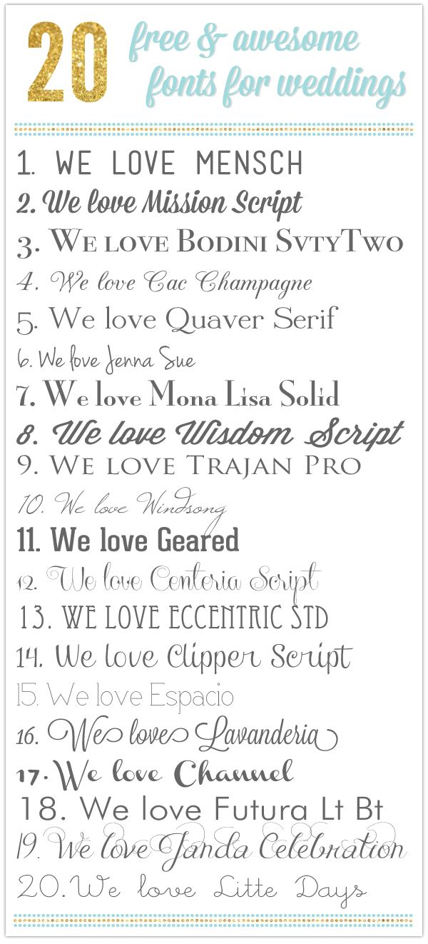 round-up | 20 free & awesome wedding fonts — Something Turquoise