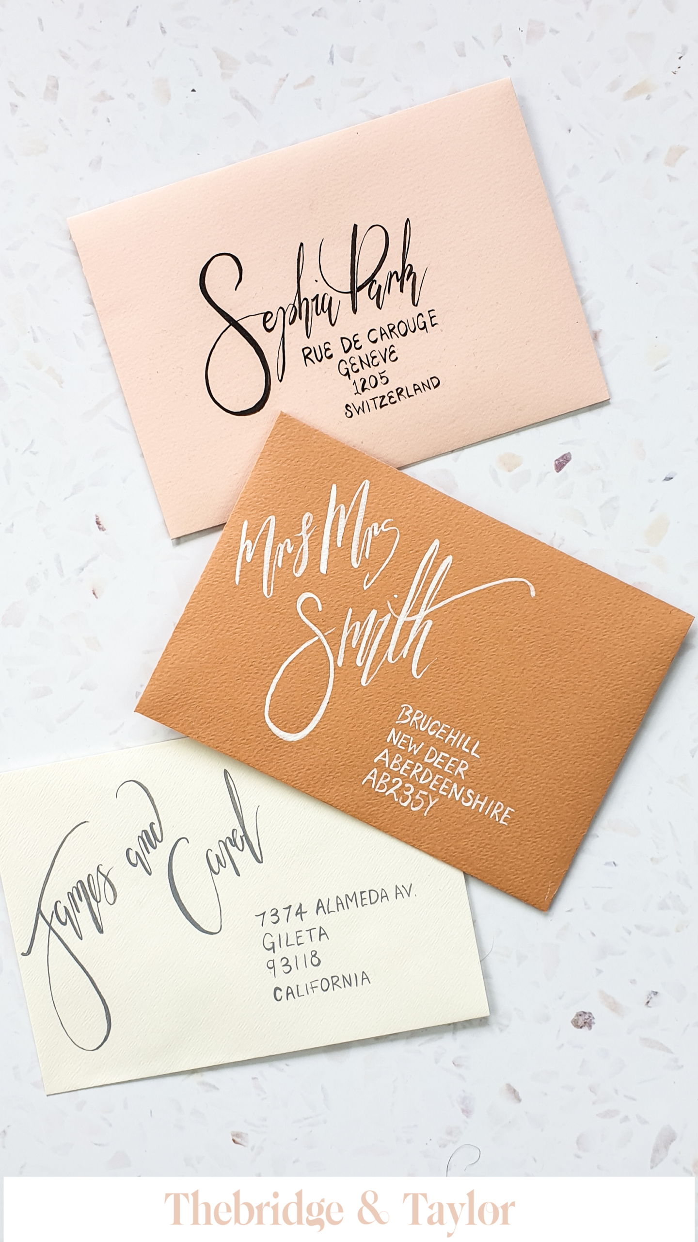 Calligraphy wedding invitation envelope