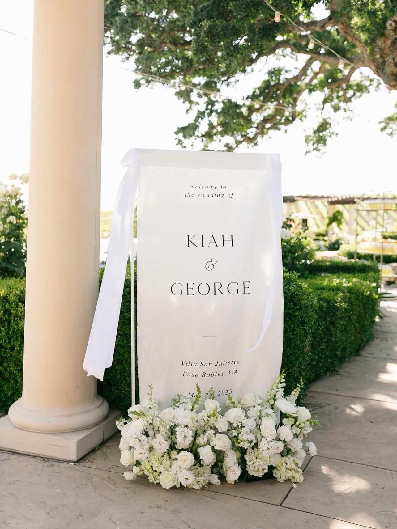 Custom Wedding Sign, Linen Welcome Signage, Fabric Banner, Size 28×70 Inches — Etsy