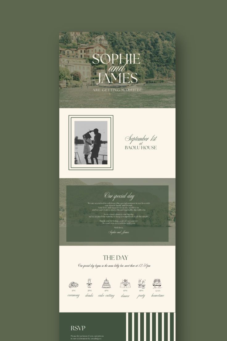 Wedding Website Template, Old Money European Summer