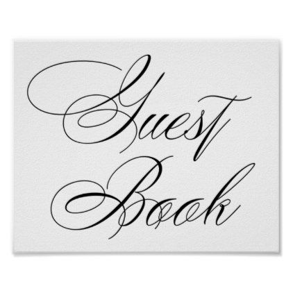 Elegant Guest Book Black Calligraphy | Chic Sign | Zazzle