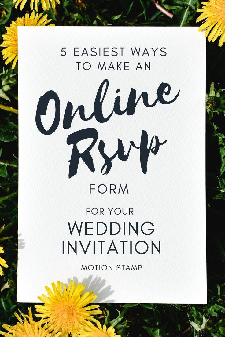 5 Easiest ways how to make a Wedding Rsvp Online Form
