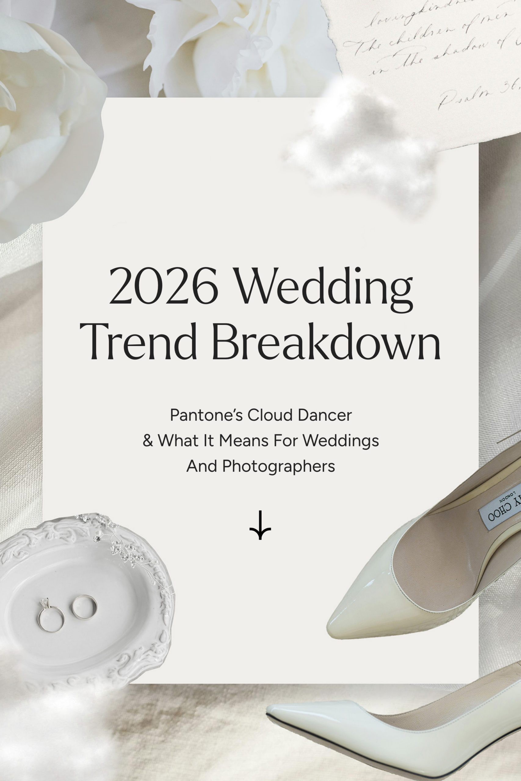 Wedding Trends 2026 Inspiration: What Cloud Dancer means for Photographers and Wedding Professionals