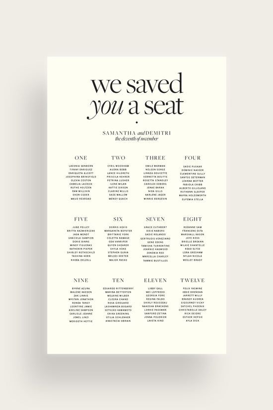 Slate Arch Seating Chart
