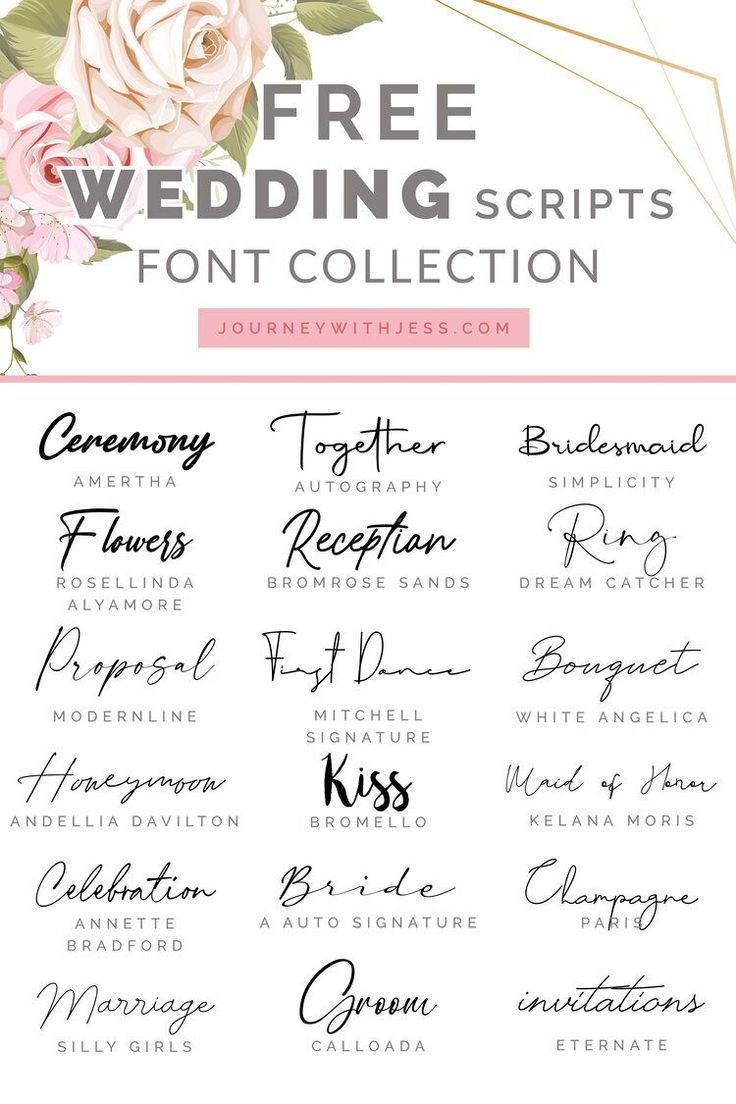 Free Font Collection: Wedding Scripts — Journey With Jess | Inspiration for your Creative Side