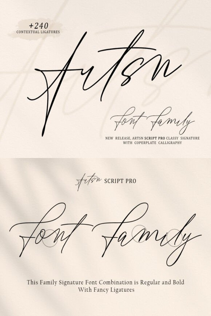 Artsn Script: Elegant Signature Font Family
