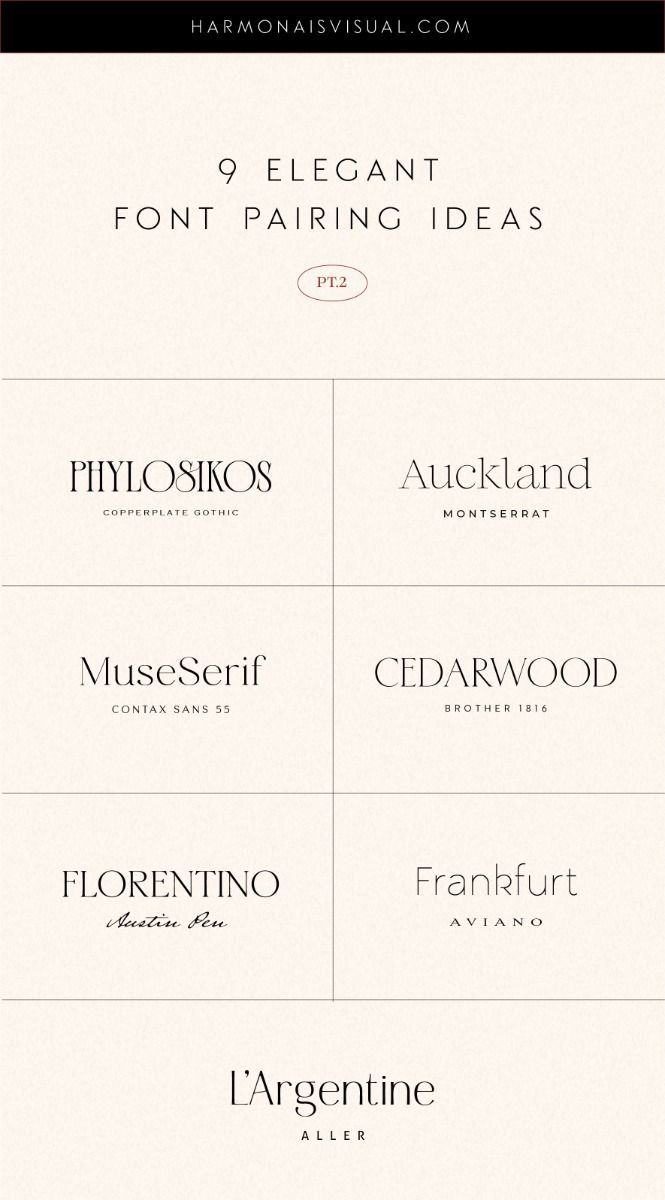 9 elegant font pairing ideas from Harmonais Visual