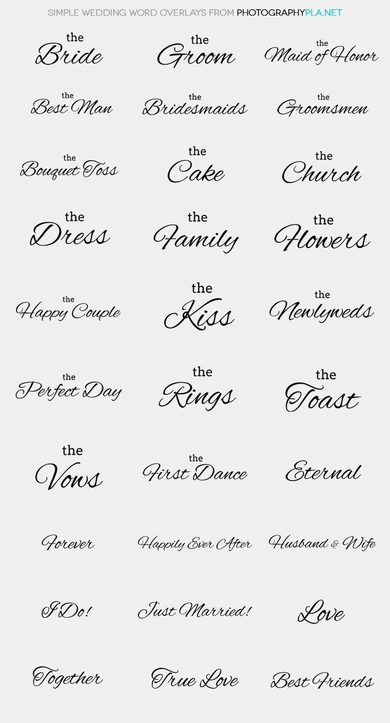 Wedding Fonts for Albums Cards and Scrapbook Layouts