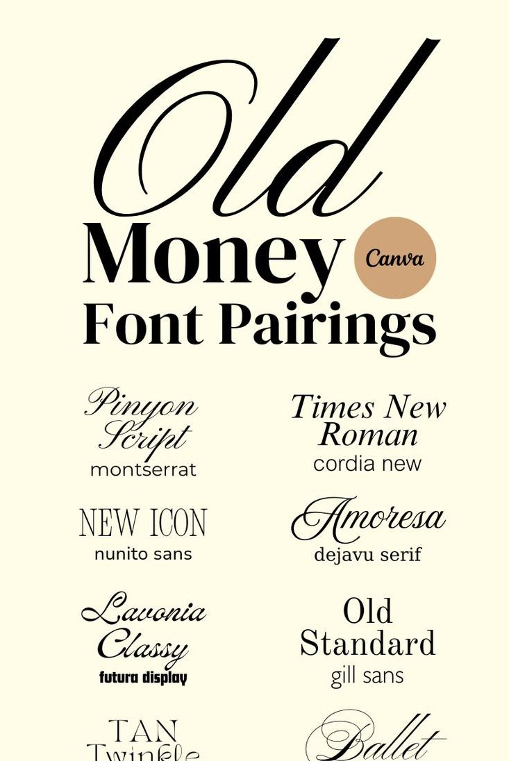 17 Old Money Font Pairing Ideas In Canva