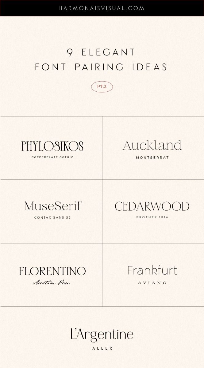 9 elegant font pairing ideas from Harmonais Visual