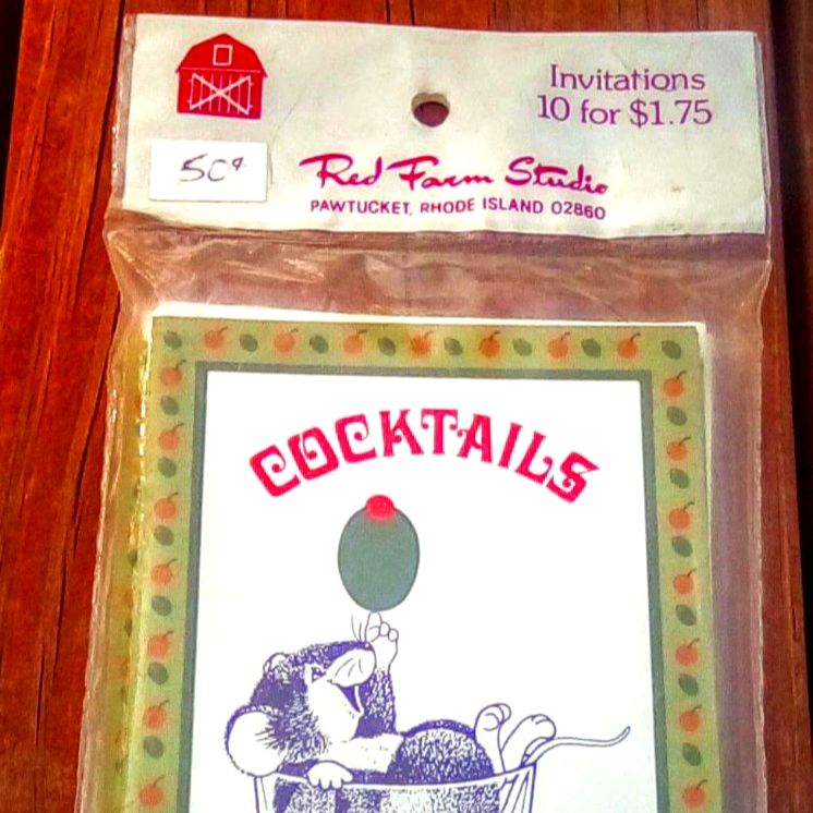 Red Farm Studio Party Supplies | Red Farm Studio Vintage Cocktail Party Invitations Sealed 10 Pack W/ Envelopes | Color: Green | Size: Os