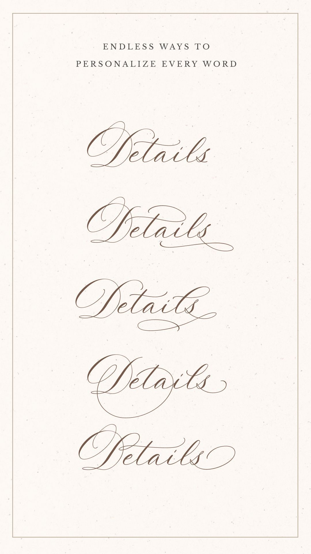 Script Word Customization with La Rumba Font – “Details” Examples