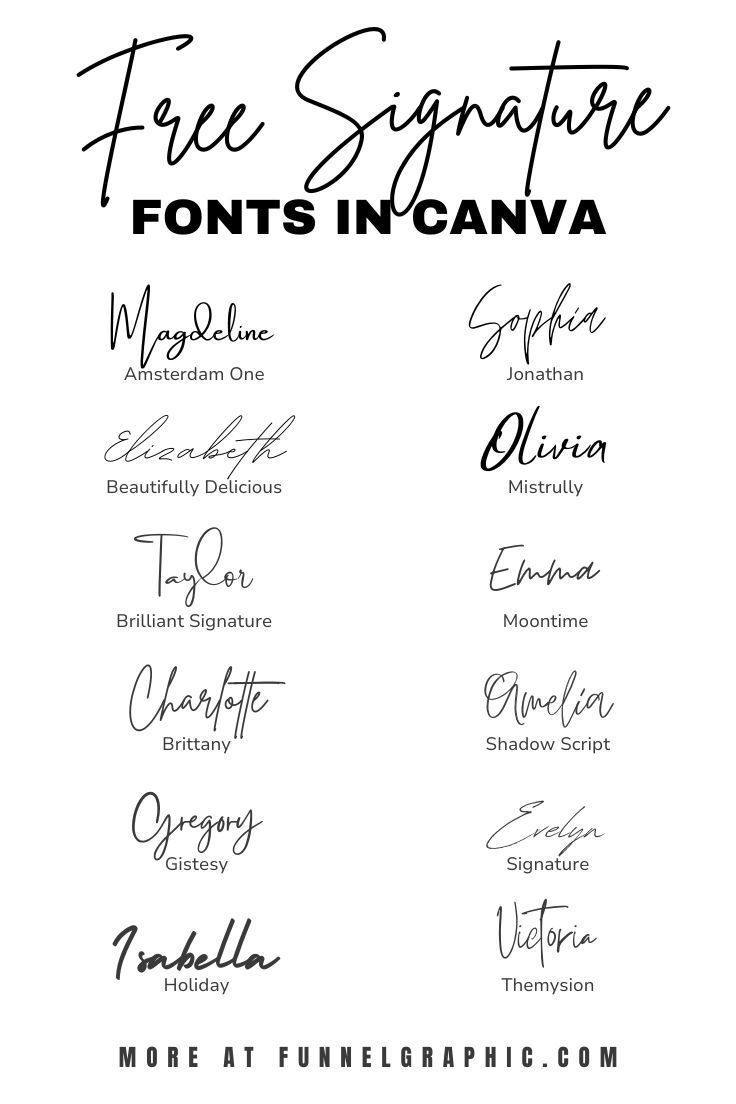 17 Free Signature Fonts In Canva