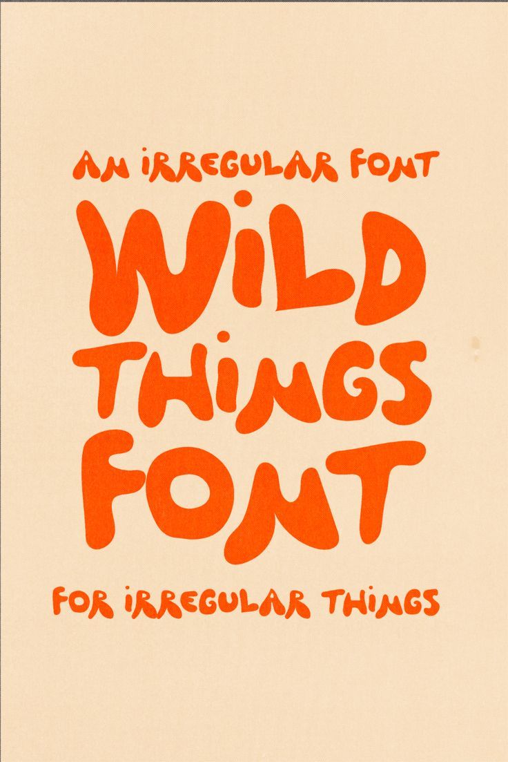 WILD THINGS — hand drawn font