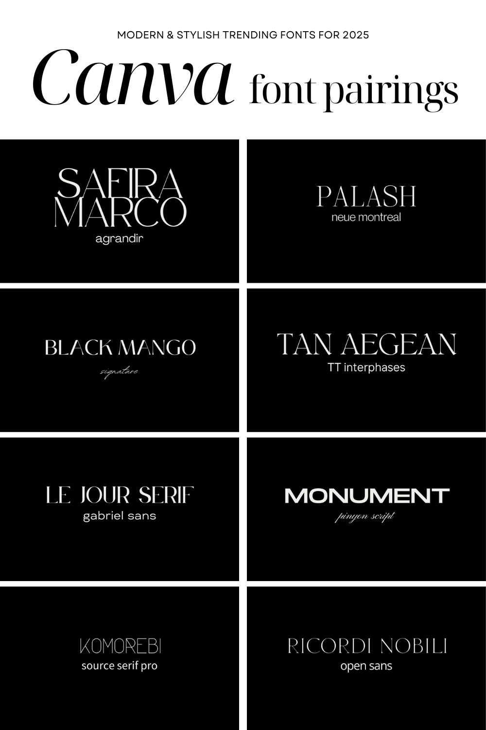 Trending Canva Font Pairings — Canva Fonts Combinations, Aesthetic Canva Fonts For Design