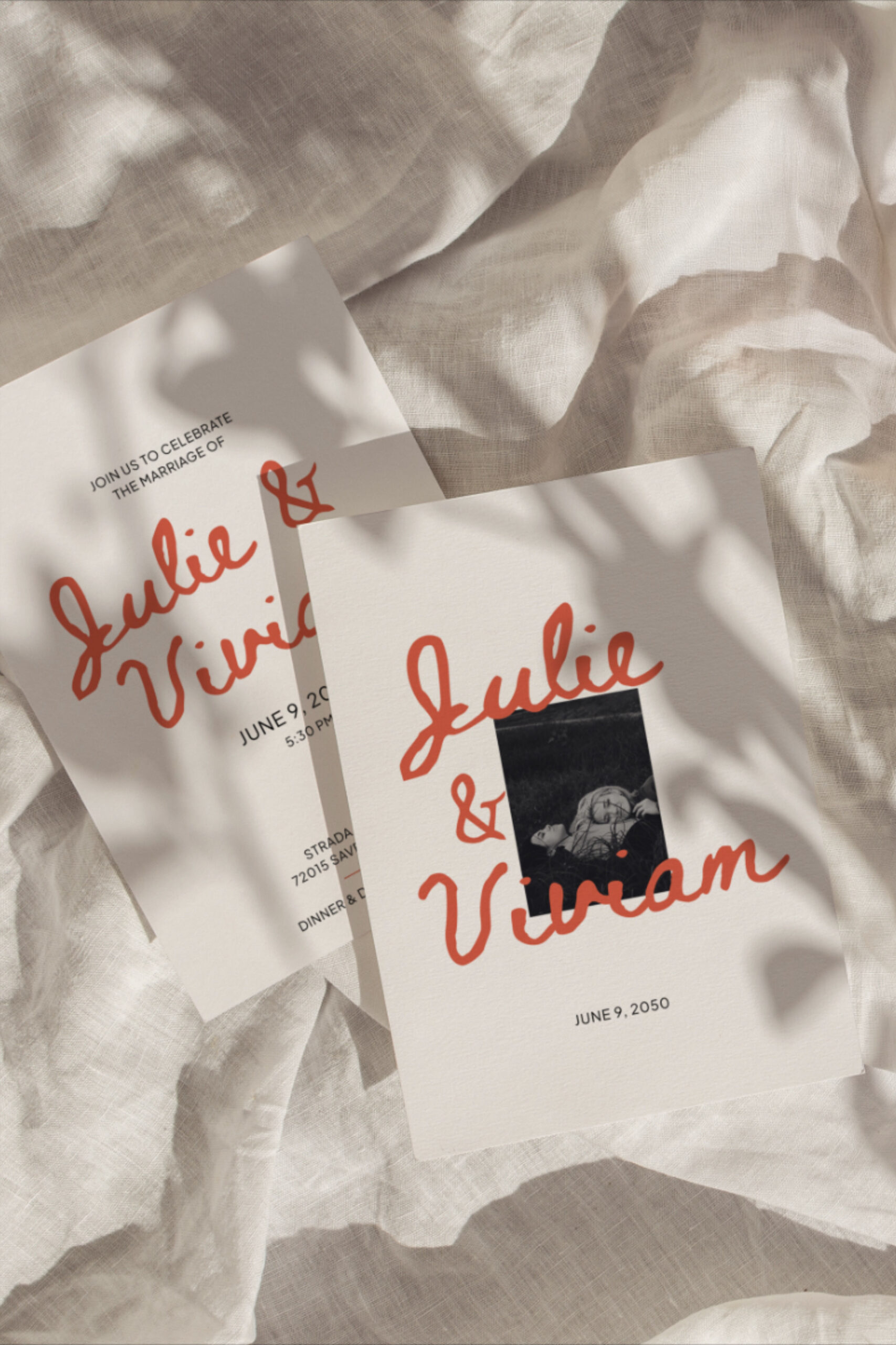 Elegant Minimalist Black and White Wedding Invitation