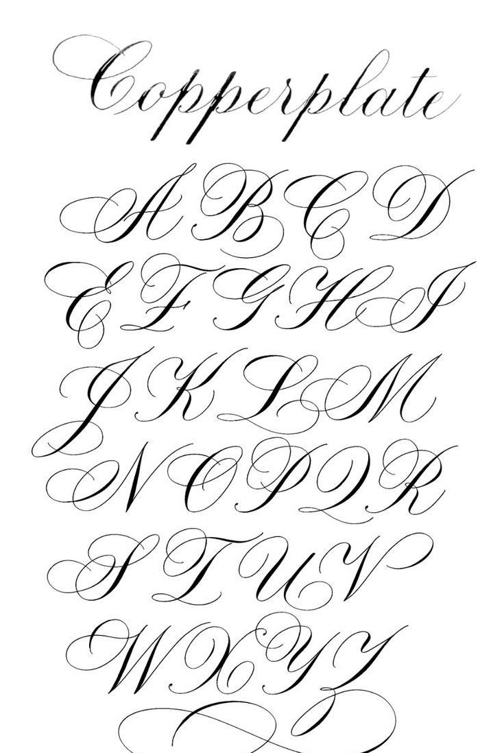 Copperplate Calligraphy Alphabet With Flourishes