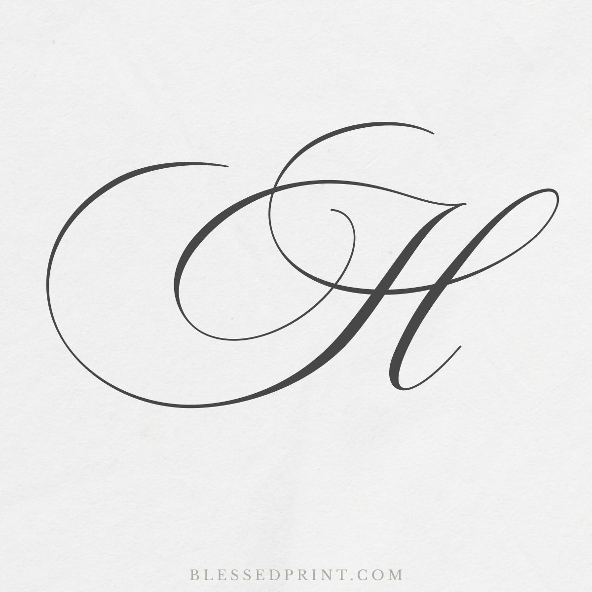 Flourished H Initial – Beyond Perfection Wedding Font
