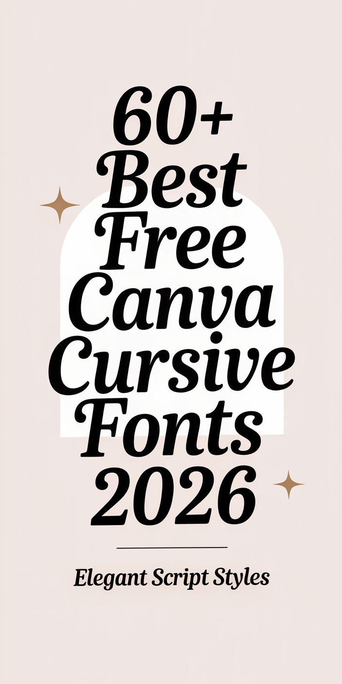 60+ Best Free Canva Cursive Fonts 2026 – Elegant Script Styles