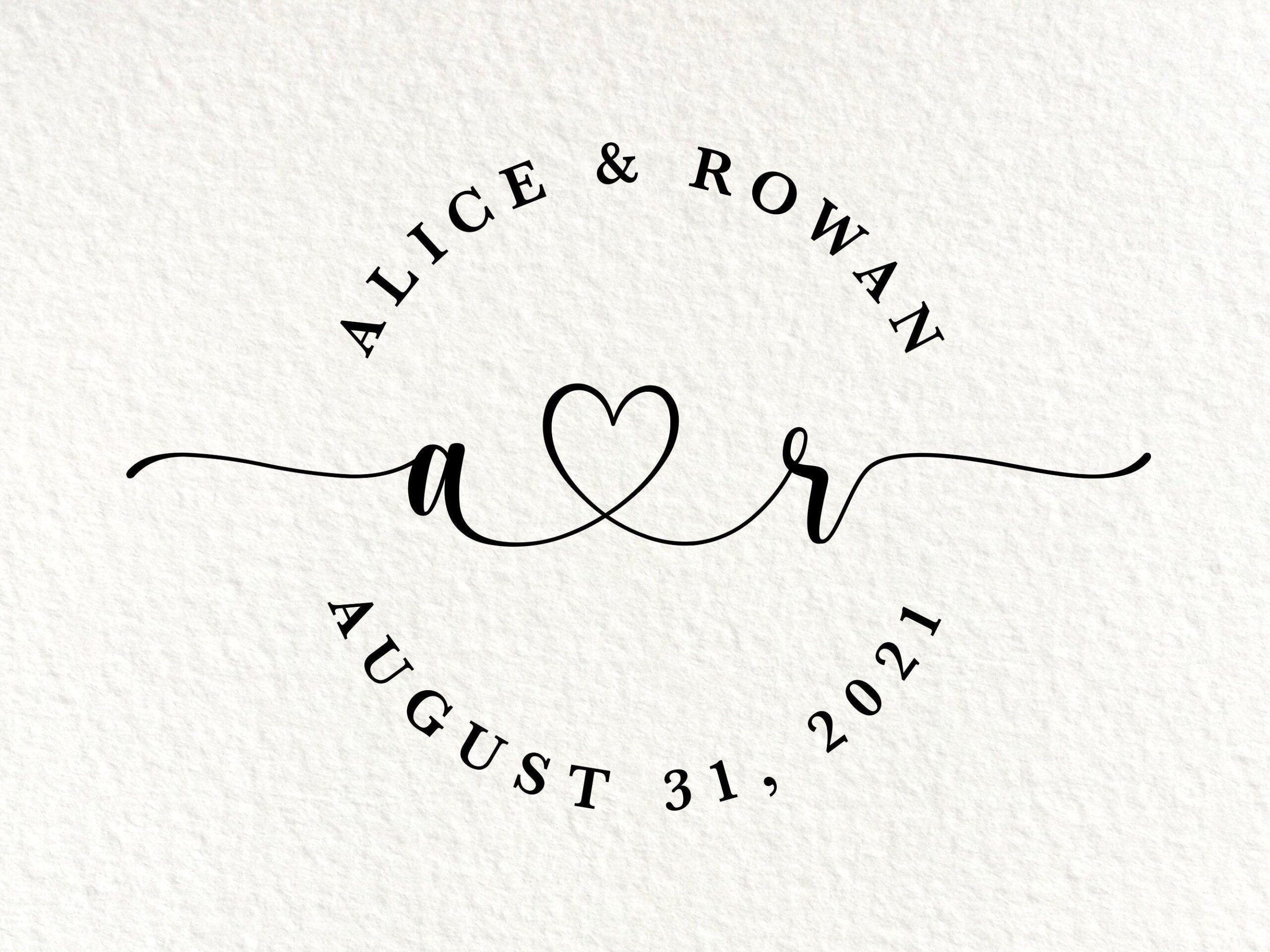Custom Wedding Logo with Names and Date