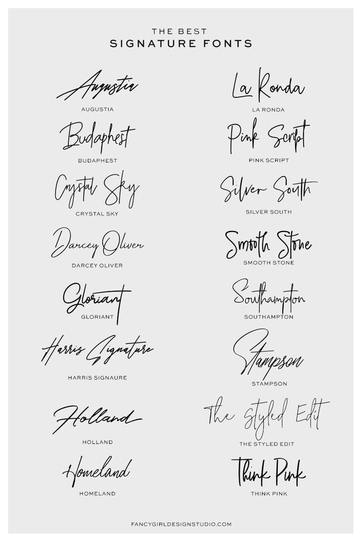 The Best Signature Fonts — Fancy Girl Design Studio