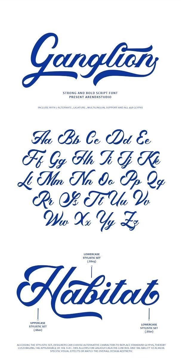 Ganglion Script and Handwritten Font