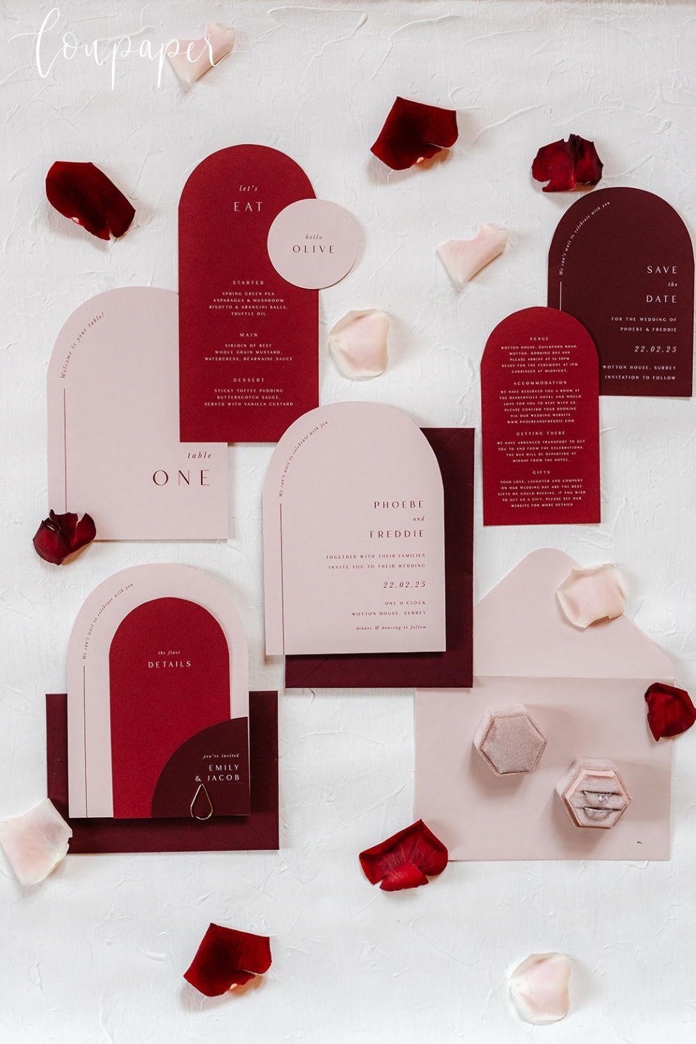 Red and Pink Wedding Stationery