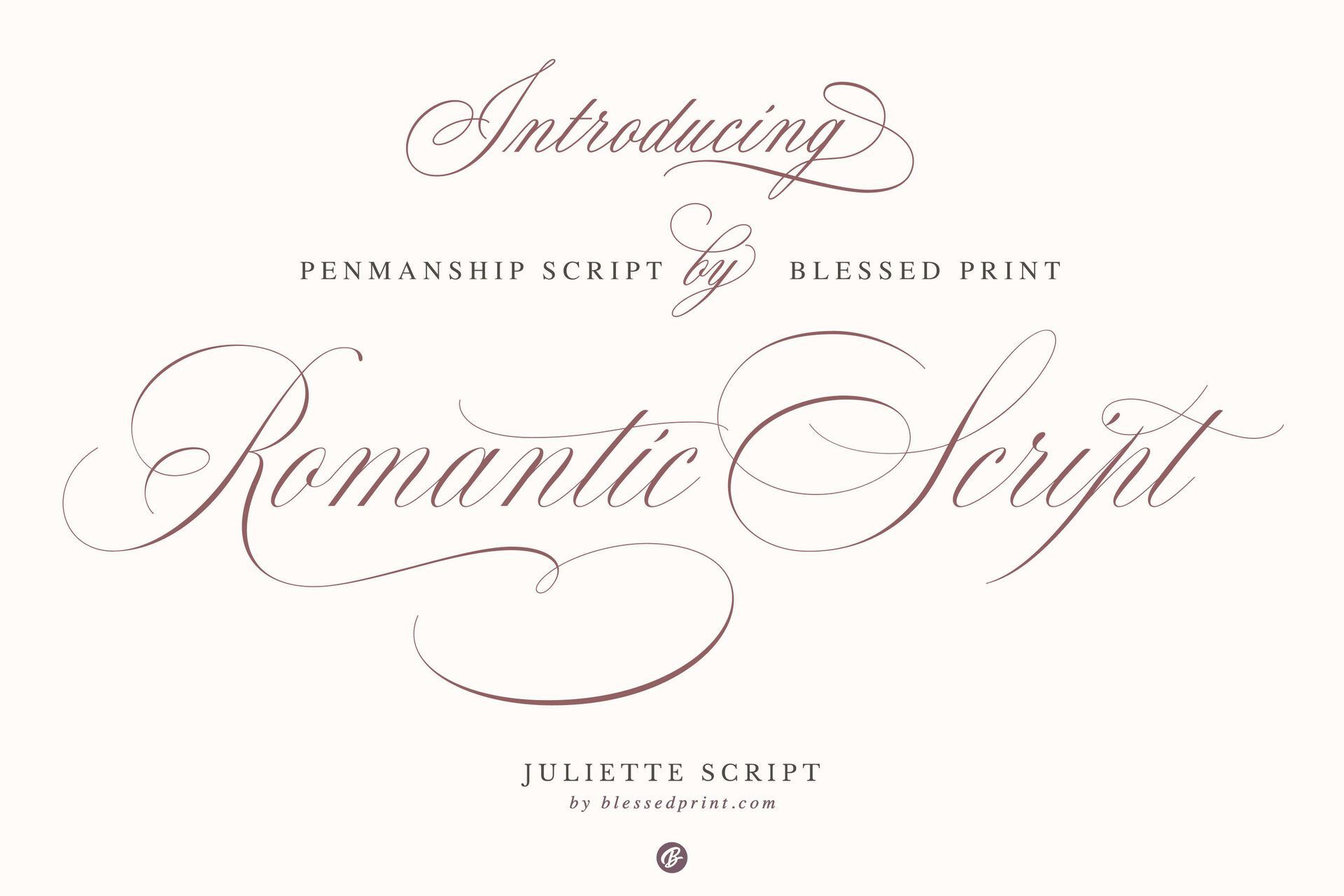 Juliette Font | Romantic wedding script by Blessed Print
