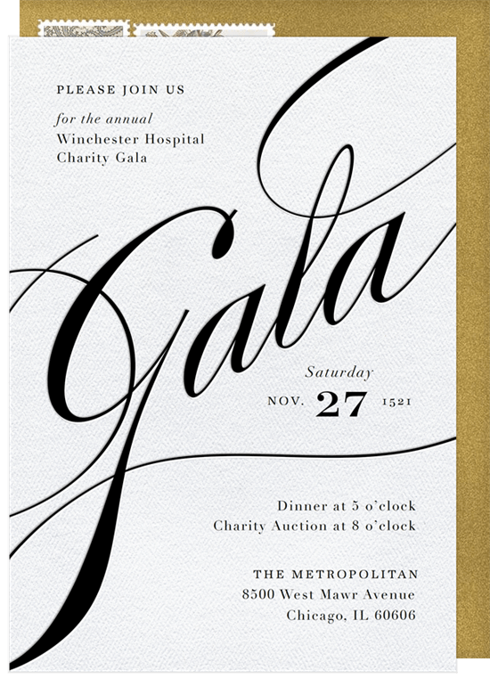 Letterpress Gala Invitations | Greenvelope.com
