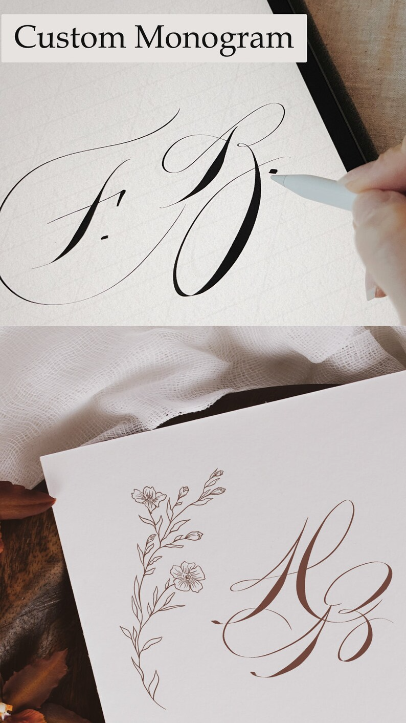 Custom Calligraphy Monogram Logo Jewellery Monogram Modern Wedding Logo