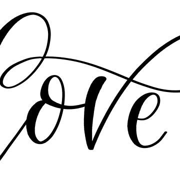 Love hand lettered script cursive writing fancy letters modern calligraphy brush lettering Sticker