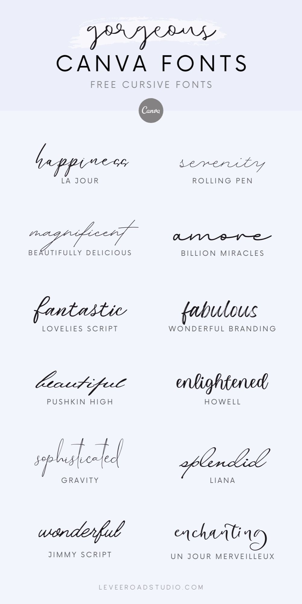 A selection of feminine cursive fonts that bring grace and sophistication to your digital artwork