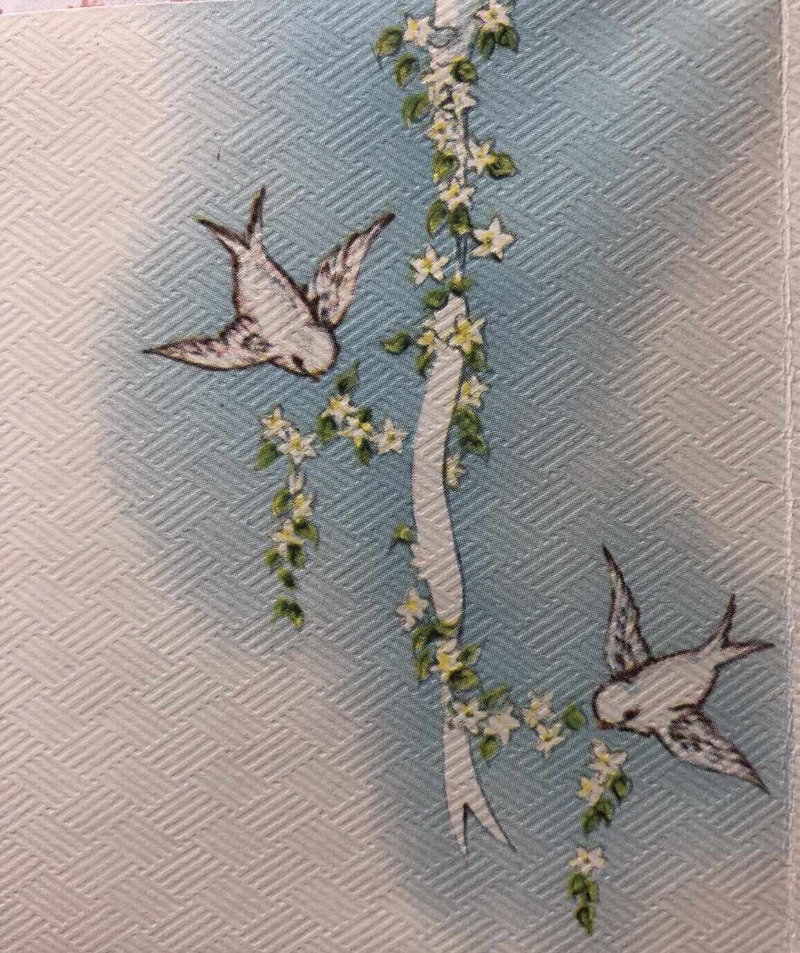 Vintage 1940s UNUSED Embossed Wedding Thank You Greeting Card Doves & Bells | eBay